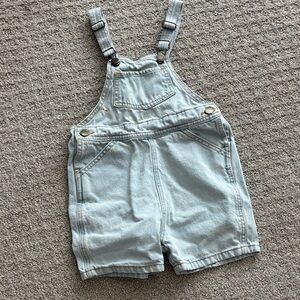 Light Wash Denim Kids Overalls - 2/3T